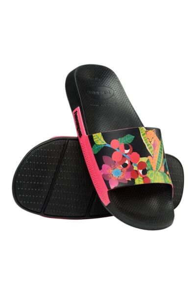 Havaianas Slide Print Kadın Siyah Desenli Terlik