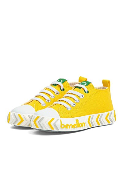 Benetton Elastic Children's Linen Shoes Yellow BN30641-33
