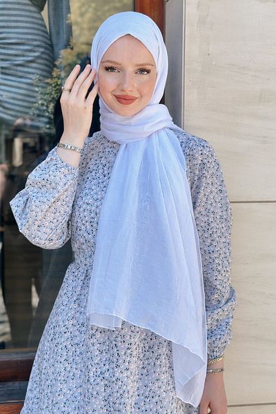 Gizce شال من الخيزران الأبيض