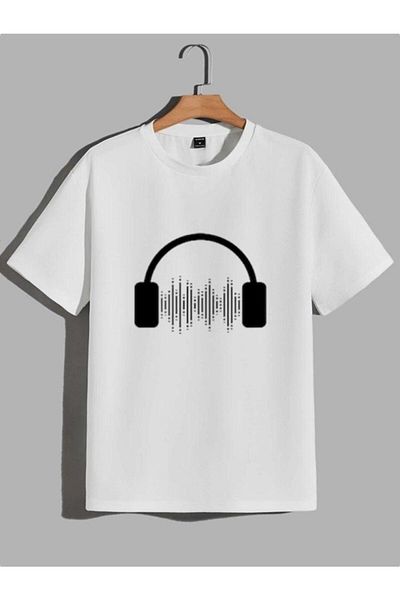 Pink Sky Minimal Printed Unisex Black/white Oversize T-shirt