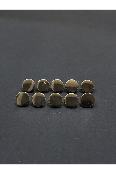 aensia Gold Gold Pulmetal Money Model Button Small Size Button 18 Size Metal Button - Pack of 10 Buttons