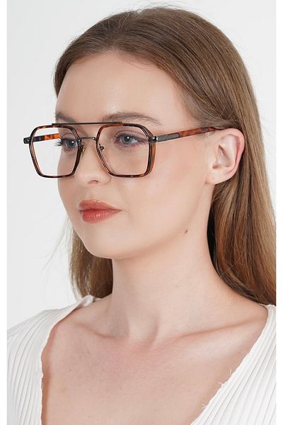 LOOKUP Unisex Blue Light Protective Glasses - Optical Compatible, Changes Glass Vintage Smoked Frame