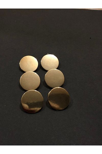 aensia Gold Gold Large Pulmetal Money Model Button Large Size Metal Button Trench Coat and Coat Button - Pack of 6