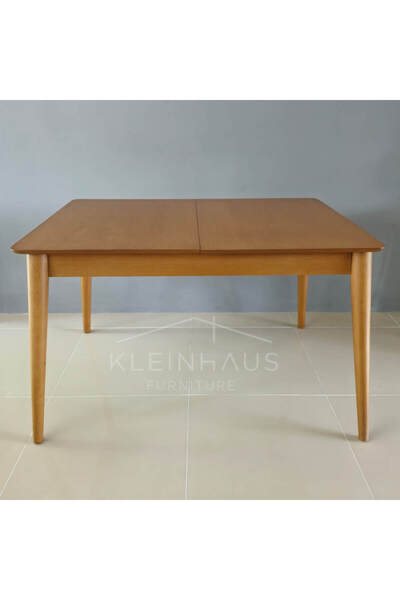 KleinHaus Furniture Açılır Kapanır Masa - Mutfak Masası - Ahşap Ayaklı Masa - Dikdörtgen Masa  (Değiştirilebilir Renk)