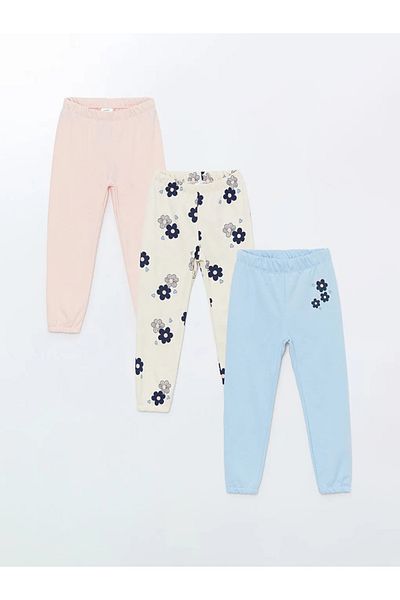 LC Waikiki LCW Baby - Ecru Baby Girl Φούτερ Σετ 3 τεμαχίων με ελαστική μέση και στάμπα