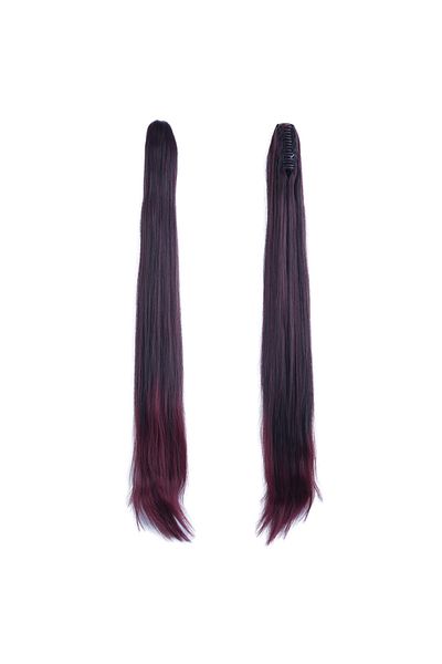 arzuperuk peruk ve saç atölyesi Dark Red Buckle Straight Ponytail
