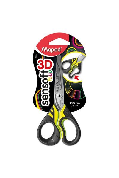 Maped Sensoft 3d Fluo Student Scissors - 13.5cm, 484310 (1 Piece)