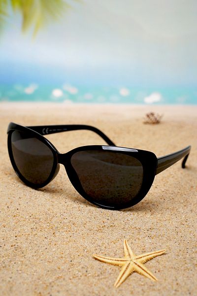 Di Caprio BlackCatEyeOvalWomen's Sunglasses