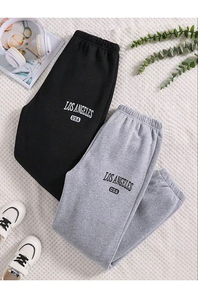 Renna Mood LosAngelesPrinted Girls' and Boys' Sweatpants - Pack of 2