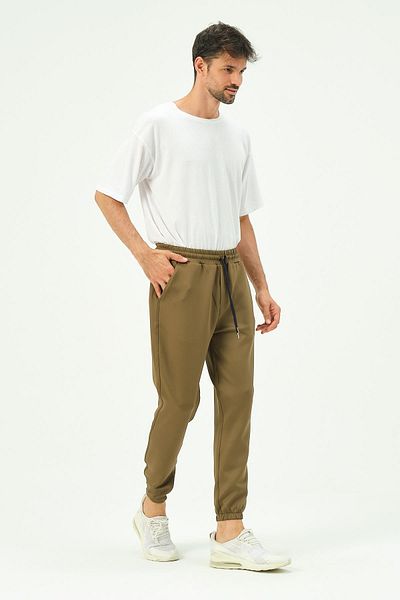C&City Pantaloni de trening pentru bărbați cu picior elastic și buzunare laterale 853 kaki