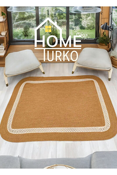 HomeTurko Minimalist Jüt Moderin Desenli Çift Taraflı Kare-Dikdörtken Hasır K...
