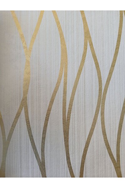 KMS HOME Elips Desenli Gold Duvar Kağıdı 5m2