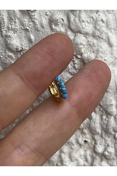 ds denizden silver Tekli gümüş opal taşlı tragus halka piercing- 1 adet