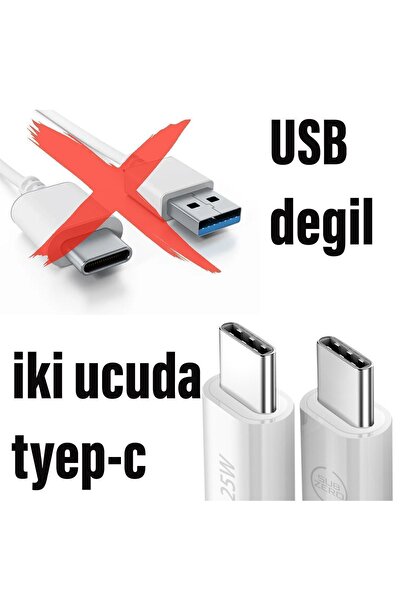 Subzero 25w Hızlı Type-c Şarj Kablosu Çift Taraflı Type-c To Type-c 25w Pd Şarj Kablo 1metre