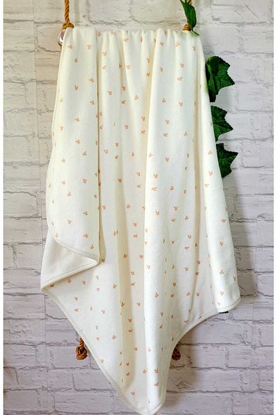Alpar Tekstil 75x90cm Cream/leafy Piko Swaddle Blanket - Thick, Cotton, Girl-boy, Newborn-baby