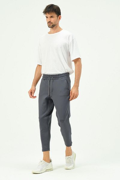 C&City Men's Zippered Legs and Back Pocket Sweatpants 854 Smoked