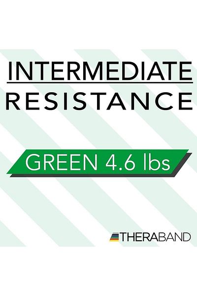THERABAND شريط بيلاتيس للتمرين الصلب باللون الأخضر بطول 1.5 متر