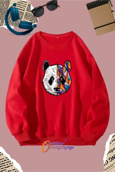 oneagılyazı Women's Sweatshirt - Panda Printed