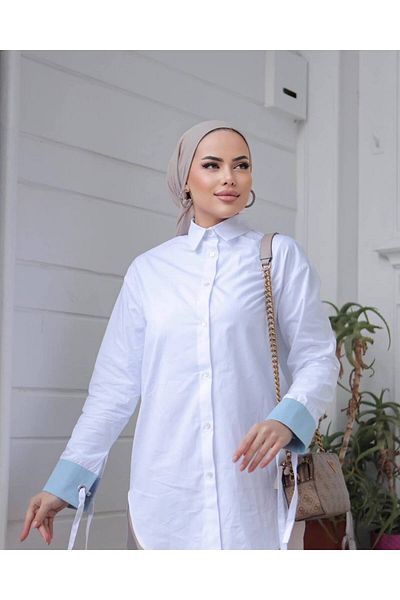 Nuha Boutique Nuha - Cămașă din popelin cu detaliu manșetă