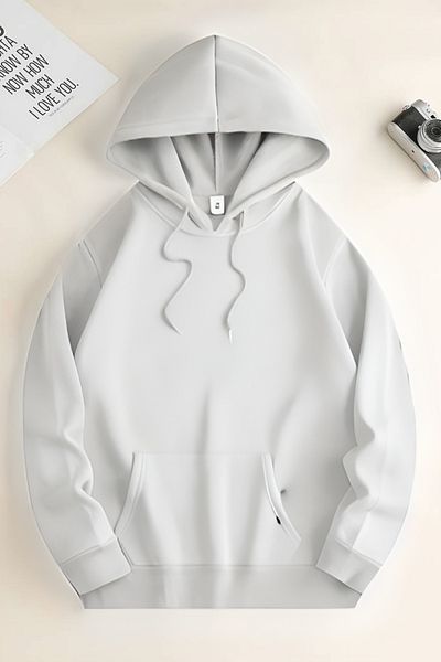BayBayan Unisex Σχολικό φούτερ με 3 κλωστές κανονικής εφαρμογής Kangaroo Pocket Cotton