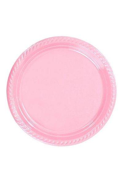 asöy Pink Plate Plastic Plastic Plate Disposable Plate for 25 Persons