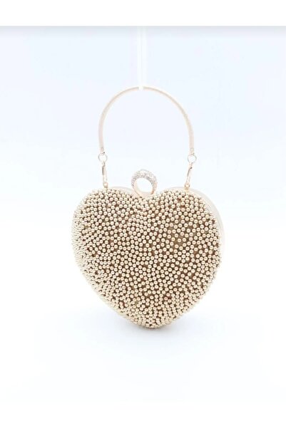 GP GUES POLO Stone Detailed Heart Women's Evening Bag