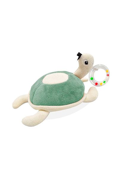 TRENDİMİZBİR Green Plush Baby Toy - Turtle with Rattle