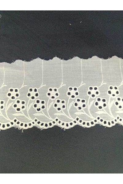 ÖZPAŞ TEKSTİL VE AKSESUAR Scallop Guipure Cream Rising Flowers - 9cm X 2 Mt