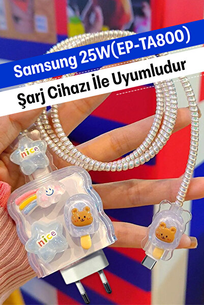 WANNA PROTECT Samsung 25W (EP-TA800) Uyumlu Şarj Başlığı Adaptörü Koruma Kabl...