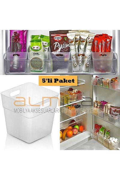 almital mobilya aksesuarları furniture accessories 5 Pieces Miniobox - Refrigerator Door, Organizer and Bathroom Organizer