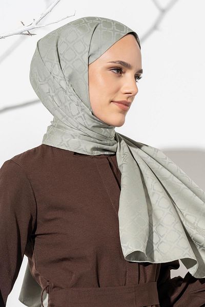 JAWEL شال جاكار نسائي منقوش هندسيًا
