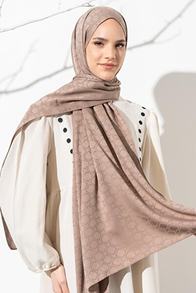 JAWEL Kadın Geometrik Desen Jakarlı Şal