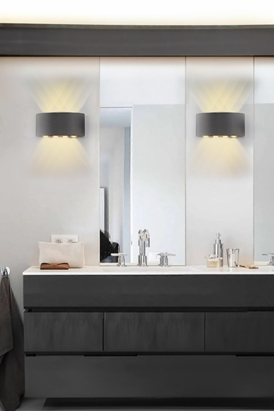 Edison Led Aplik Aydınlatma Çift Taraflı Led Dekoratif Duvar Aplik 4+4 Suya Dayanıklı Led Aplik