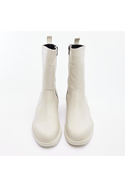 derinet Hakiki Deri Fermuarlı Kadın Bot
