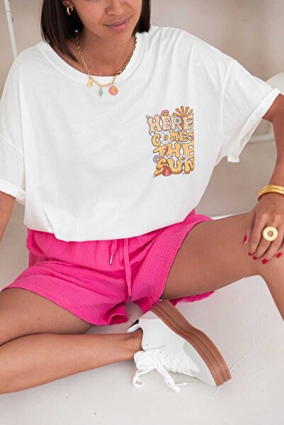 Jose Clothing Μπλουζάκι Oversize με στάμπα από οργανικό βαμβάκι