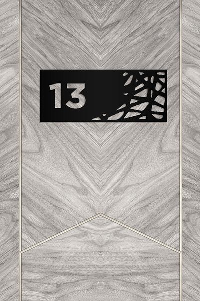 AHWALL Apartment Door Number with Motif - Decorative, No: 13