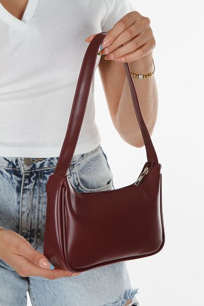 Newish Geanta de umar Rosie Claret pentru dama - Stil Baguette