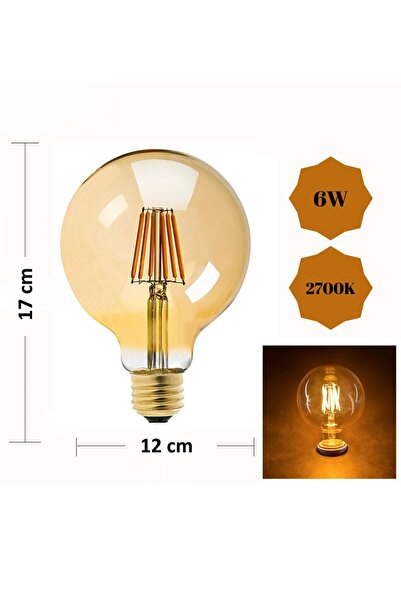 AC AYDINLATMA 6W Rustik Ampul 2700K (Amber Işık) G125