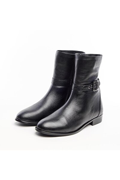 derinet Hakiki Deri Kadın Tokalı Bot