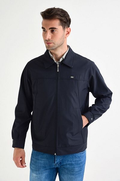 DYNAMO Men's Navy Blue Comfortable Fit Classic Coat
