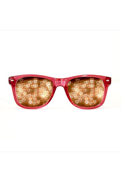 PurpleJam Red Heart Patterned Effective Festival Glasses