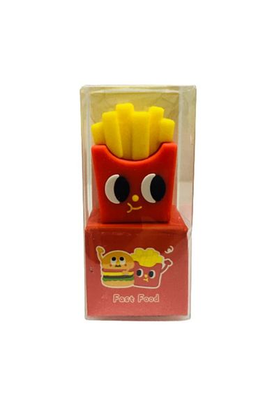 Giftpoint Fast Food Pencil Sharpener Stationery Gift French Fries Figured 3d Silicone Colored Office 1 Piece
