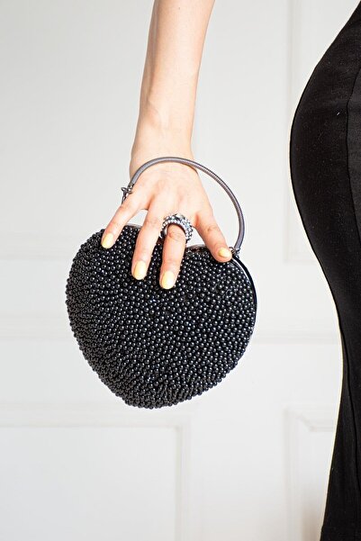 Çanta Trend Crystal Stone Women's Evening Bag - 2 Straps with Hearts