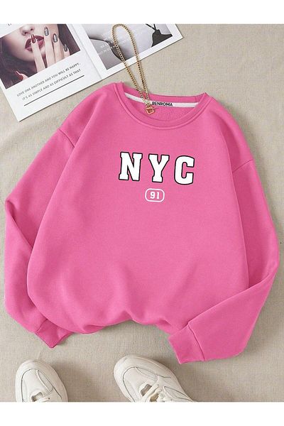 BENROMA Φούτερ Unisex Oversize - NYC Printed, Crew Neck