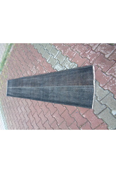 ŞAHMERDANOĞLU ŞAHMERDANOĞLU 56 x 256 Cm El Yapımı Koyu Renk Dar-Uzun Yolluk Halı Eskitme, Vintage AKU