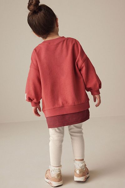 Next Baby Algodónico Red Smiley Face Patterned Manga Top and Shoes Set