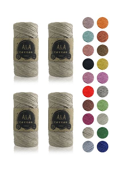 aladepo Κλωστή Amigurumi - Πλεκτό Βαμβάκι, Πρόσκρουσμα 1,5mm, 4x100g Σύνολο 400g