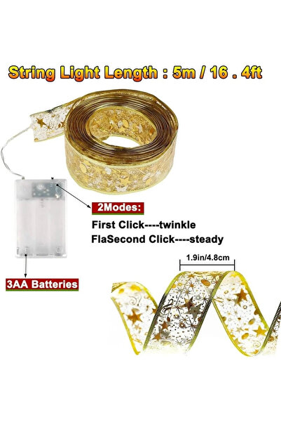 ALKESE PİLLİ ŞERİT LED  AĞAÇ SÜSÜ BALKON TERAS BAHÇE LED IŞIK AYDINLATMA PART...