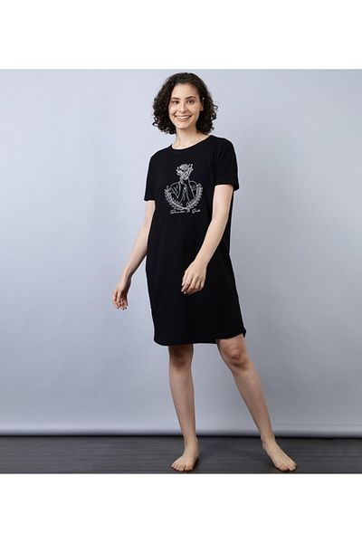 Aila Women's Sleepwear Black Dress