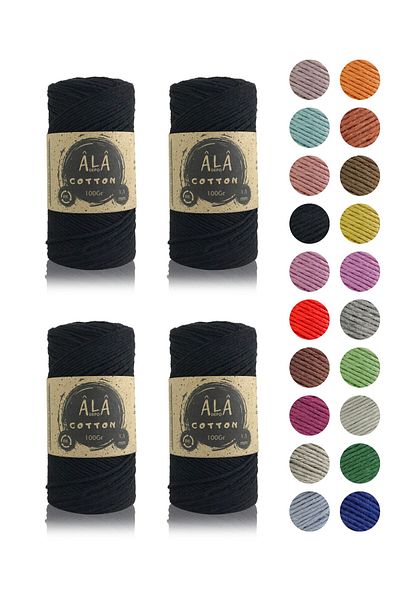 aladepo Κλωστή Amigurumi - Πλεκτό Βαμβάκι, Πρόσκρουσμα 1,5mm, 4x100g Σύνολο 400g